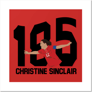 Christine Sinclair 185 Goals Record Posters and Art